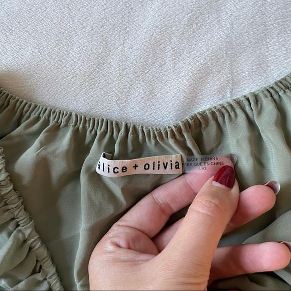 Alice + Olivia Azalea Off The Shoulder Peasant Top Large - Picture 6 of 8